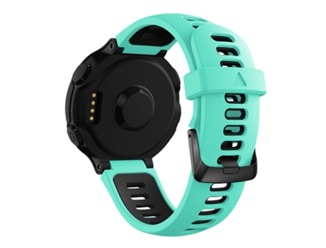 Correa de Silicona hebilla negra con barra de resorte 22mm para Garmin Forerunner 235/230/620/630/220/735/735XT - Menta verde/negro