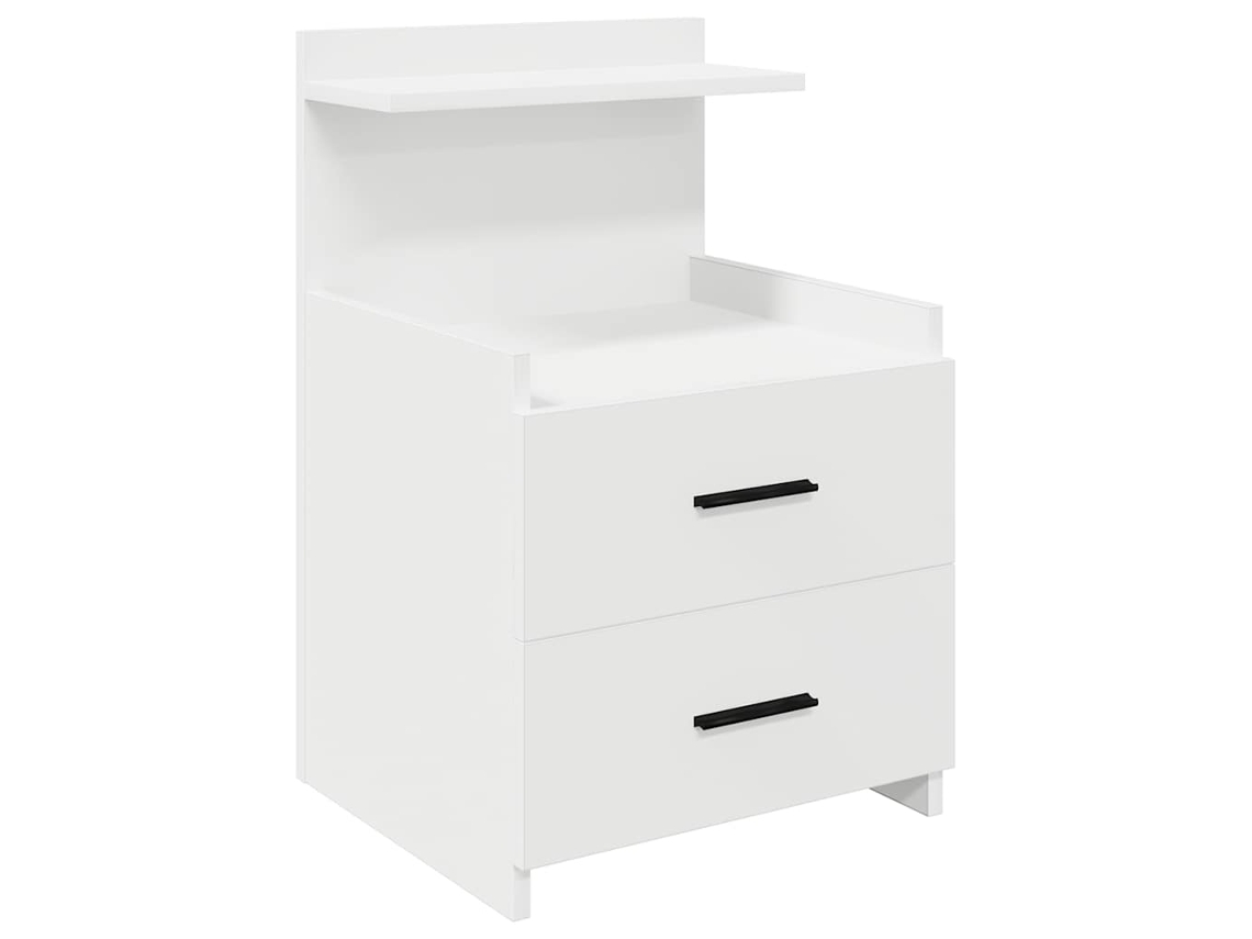 Maison Exclusive - Mesita De Noche Con 2 Cajones, Color Blanco, 40x36,5x62 Cm