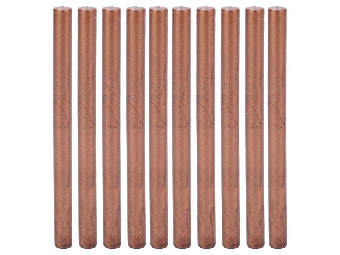 10 Barras De Cera Flexibles Sin Humo Para Sellar Sobres Y Tarjetas, Color Rojo Bronce.