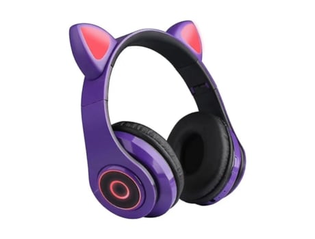 Auriculares Niños Inalámbrico Bluetooth 5.0 Cat Ear Micrófono LED Luz Estéreo Teléfono Inalámbrico