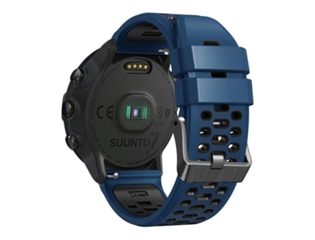 Correa de Silicona bicolor de 24mm diseño de orificios múltiples liberación rápida para Suunto 7/9/9 Baro - azul oscuro/negro