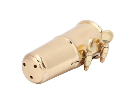 Boquilla de saxofón Tapa de boquilla de saxofón alto de latón + Juego de ligaduras de saxofón Accesorios