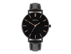 Reloj De Pulsera Para Parejas De Aleación Negra Con Esfera Redonda Y Movimiento De Cuarzo.