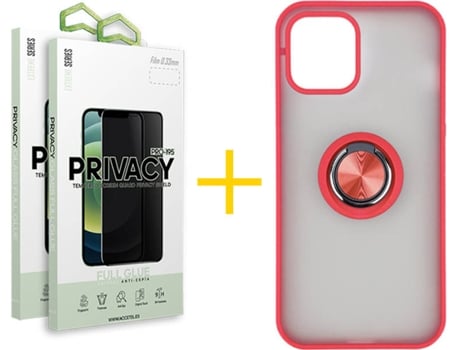 Carcasa + 2 Protectores de Pantalla para iPhone 12 Pro Max SKYHE Rojo