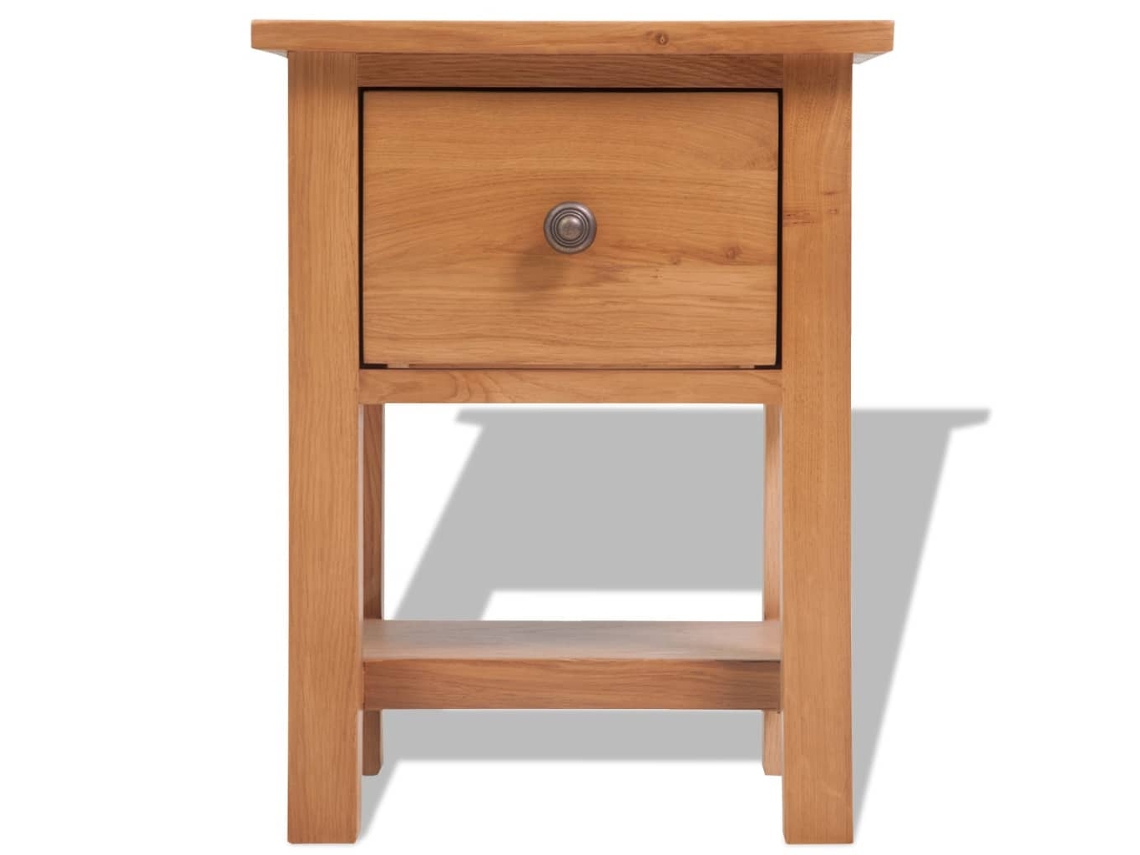 Mesita De Noche | Mesilla De Noche De Madera De Roble Maciza 36x30x47 Cm Wsd178501