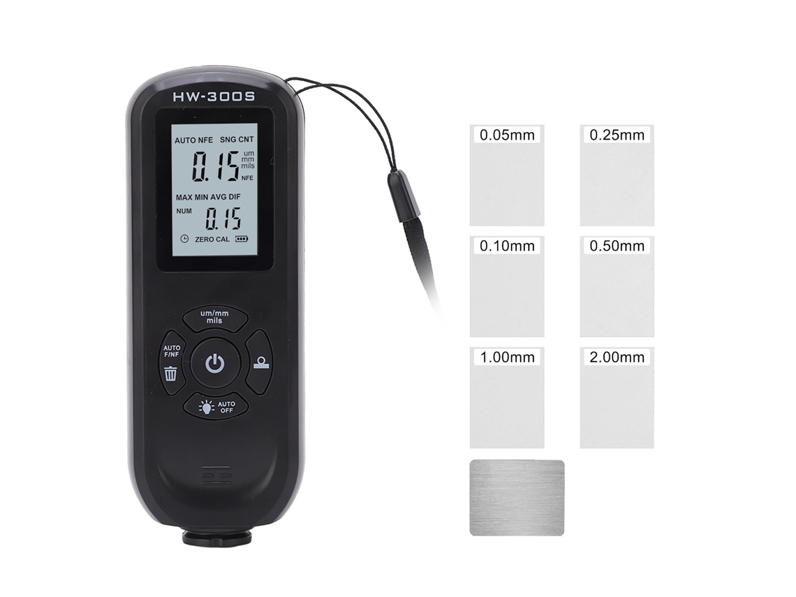 Medidor Digital De Espesor De Pintura Hw-300s Con Pantalla Lcd, 3 Unidades, Para Recubrimientos Metálicos