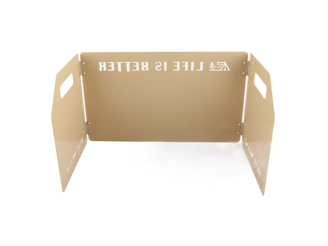 Parabrisas plegable para estufa de camping color caqui