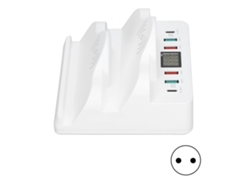Base De Carga Inalámbrica Qc3.0 Pd Con Carga Rápida Y Pantalla Para Múltiples Dispositivos. Enchufe Europeo.
