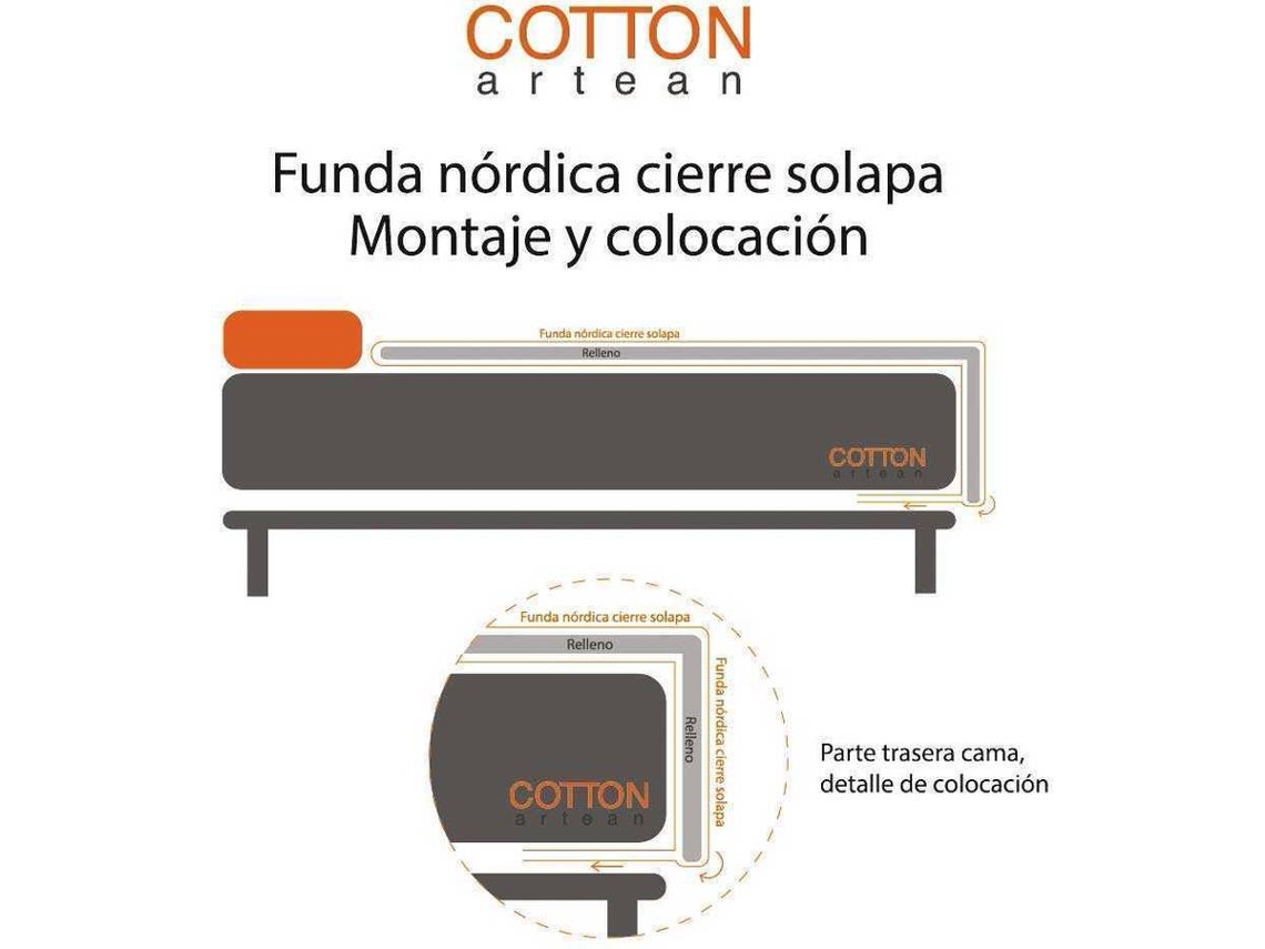 COTTON ARTEAN - Funda nórdica modelo TRIANGLE gris y morado