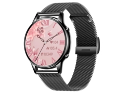 Reloj inteligente con pantalla táctil AMOLED de 1,32 pulgadas, llamadas Bluetooth, funciones de salud femenina y diseño redondo negro Yizhood