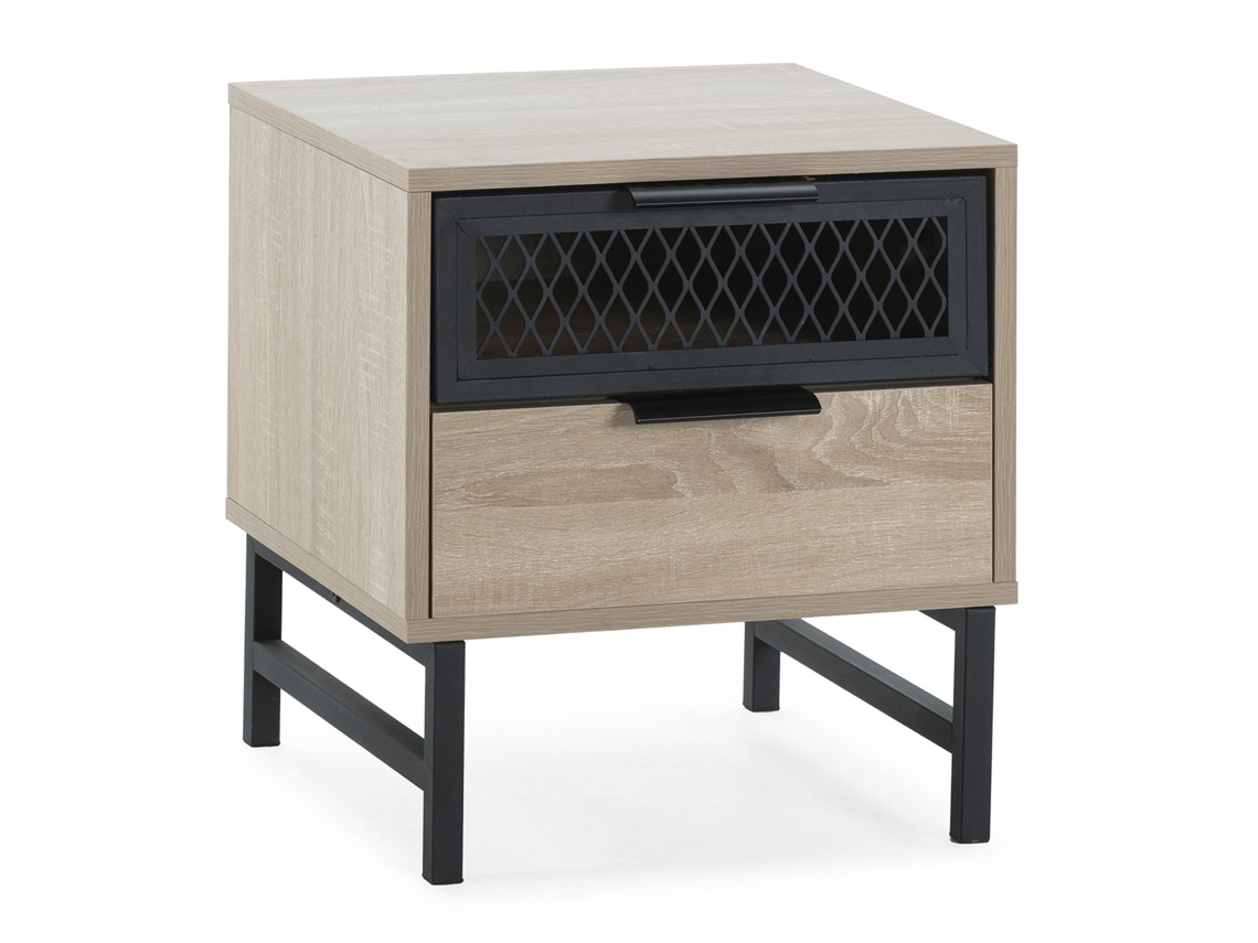 Mesita de noche Hera 1 puerta 1 cajón color madera