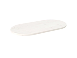 Tablero De Mesa Ovalado Madera Maciza Pino Blanco 110x55x2,5 Cm