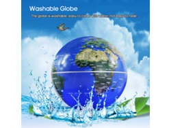 Globo flotante con base LED en forma de C para decoración y educación.