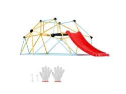 Cúpula de escalada Succebuy de 2,4 m con tobogán, cúpula geométrica para escalada, gimnasio de jungla para niños de 3 a 9 años