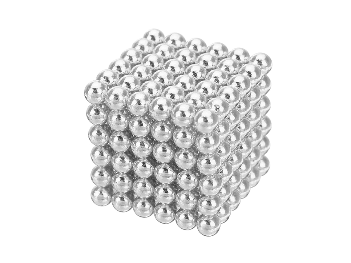 Juego De 216 Bolas Magnéticas (3 Mm) Cubo Mágico De Construcción Para Aliviar El Estrés - Color Plateado