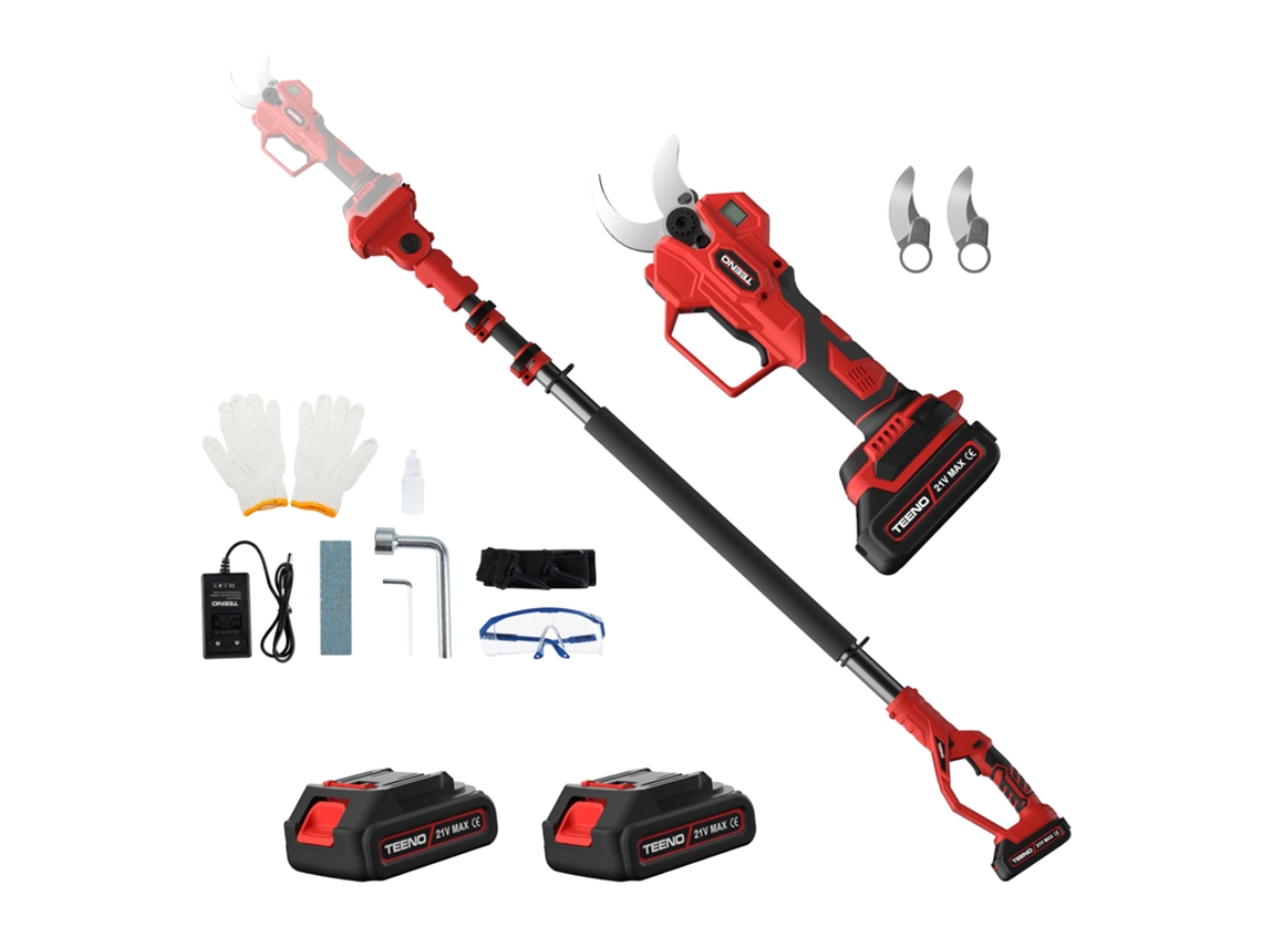 Podadora Inalámbrica Con Pértiga Telescópica De 2 Metros, Diámetro 15-40mm, 2 Baterías * 2.0ah