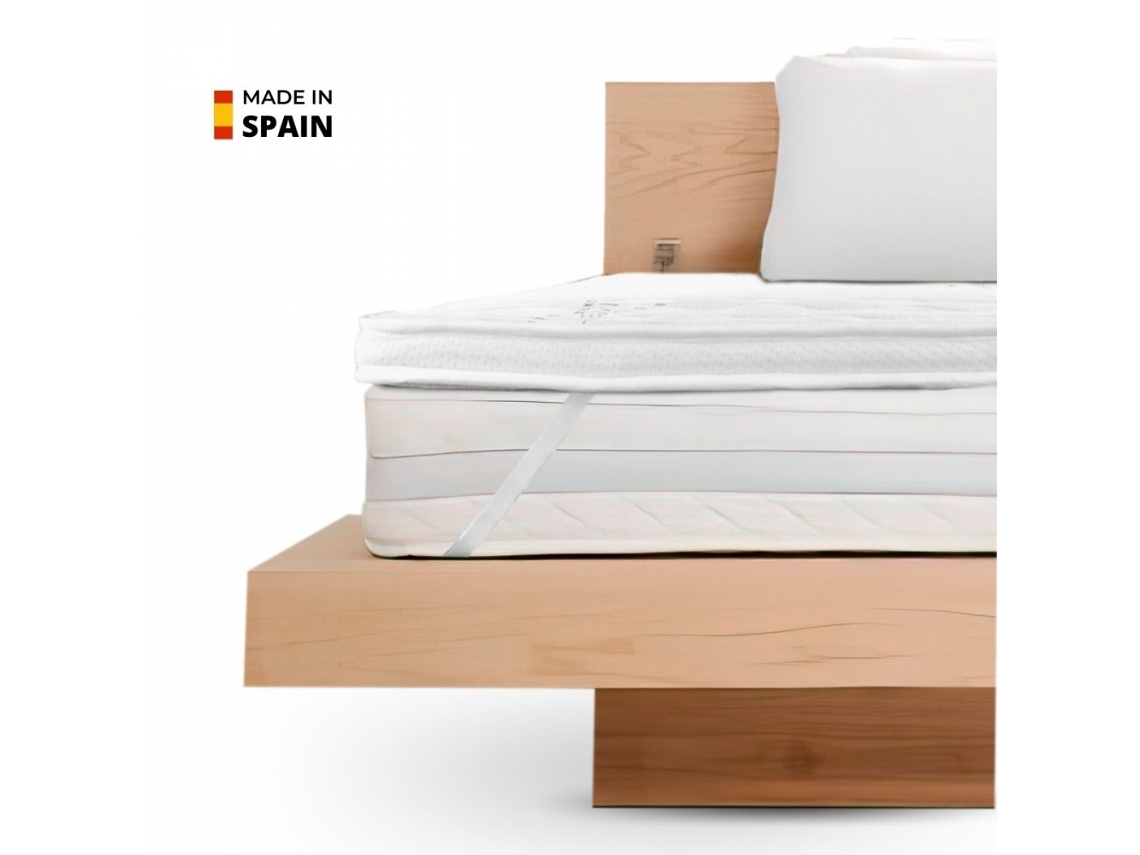 Sobrecolchón MOBICLINIC Dreamy Confort - Dos caras - Alto 5cm - Lino natural - Vicosoft Transpirable