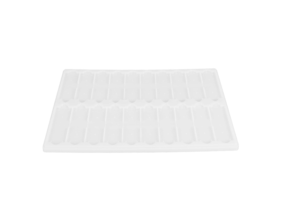Bandeja deslizante para portaobjetos de microscopio, de polipropileno blanco, con capacidad para 20 portaobjetos.