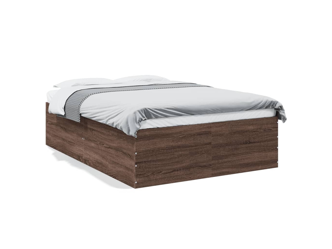 Maison Exclusive - Estructura De Cama Madera De Ingeniería Marrón Roble 120x200 Cm