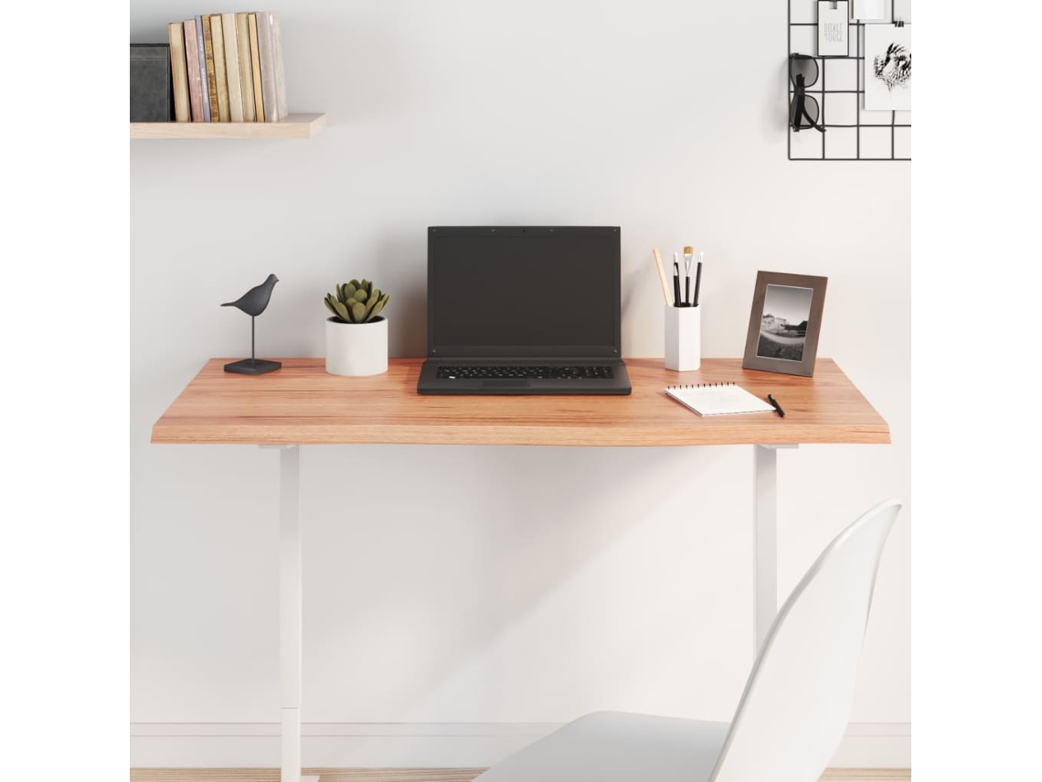 Tablero De Mesa Madera Roble Tratada Marrón Claro 100x40x2 Cm