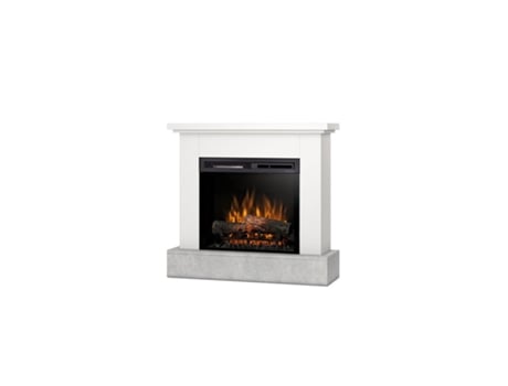 Chimenea eléctrica LED de pie YUKON 23' 92 x 86 x 29 Blanco mate / Cemento OUTINFIRE