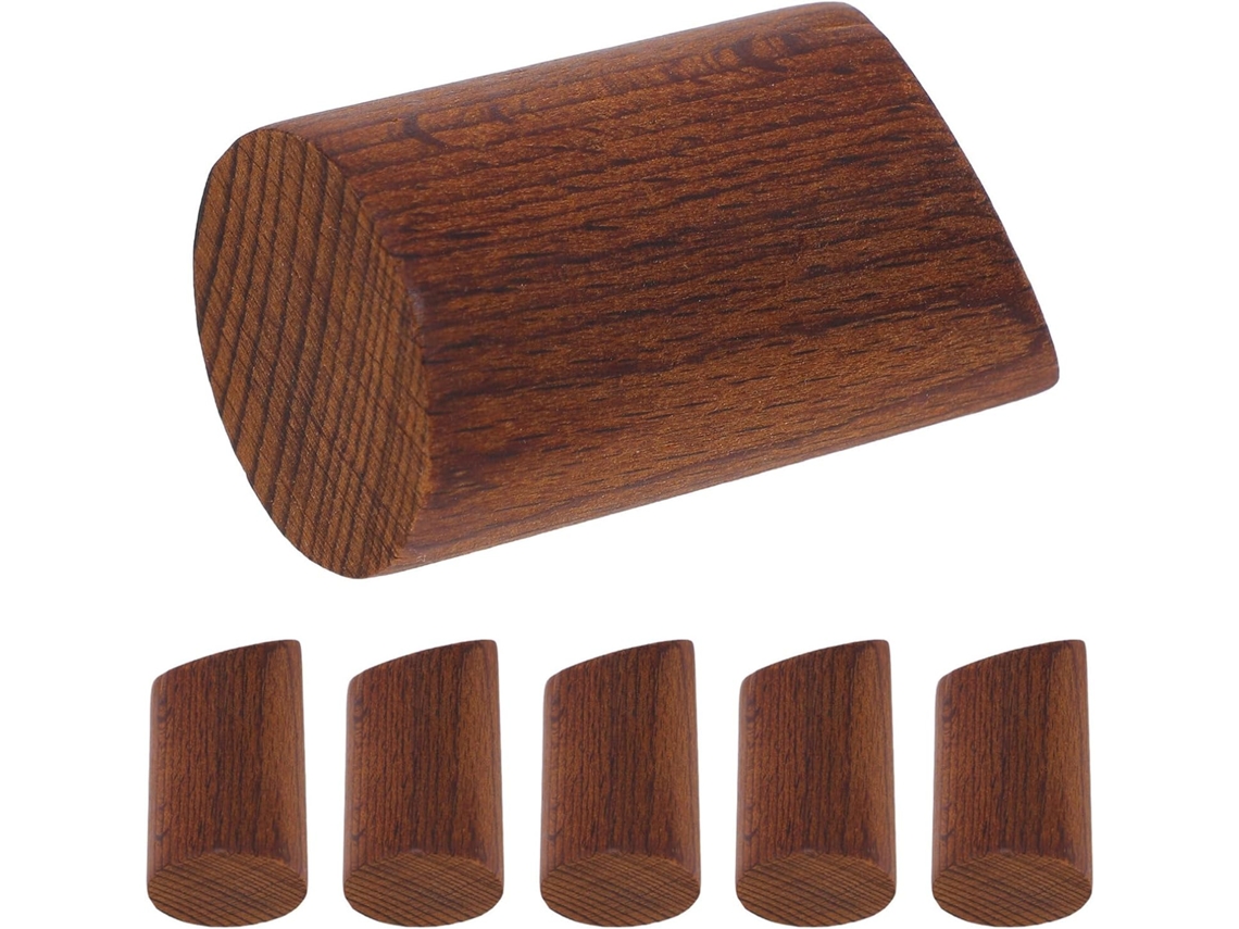 Juego De 6 Ganchos De Pared Rústicos De Nogal, Perchas De Pared De Madera Natural, Toalleros Y