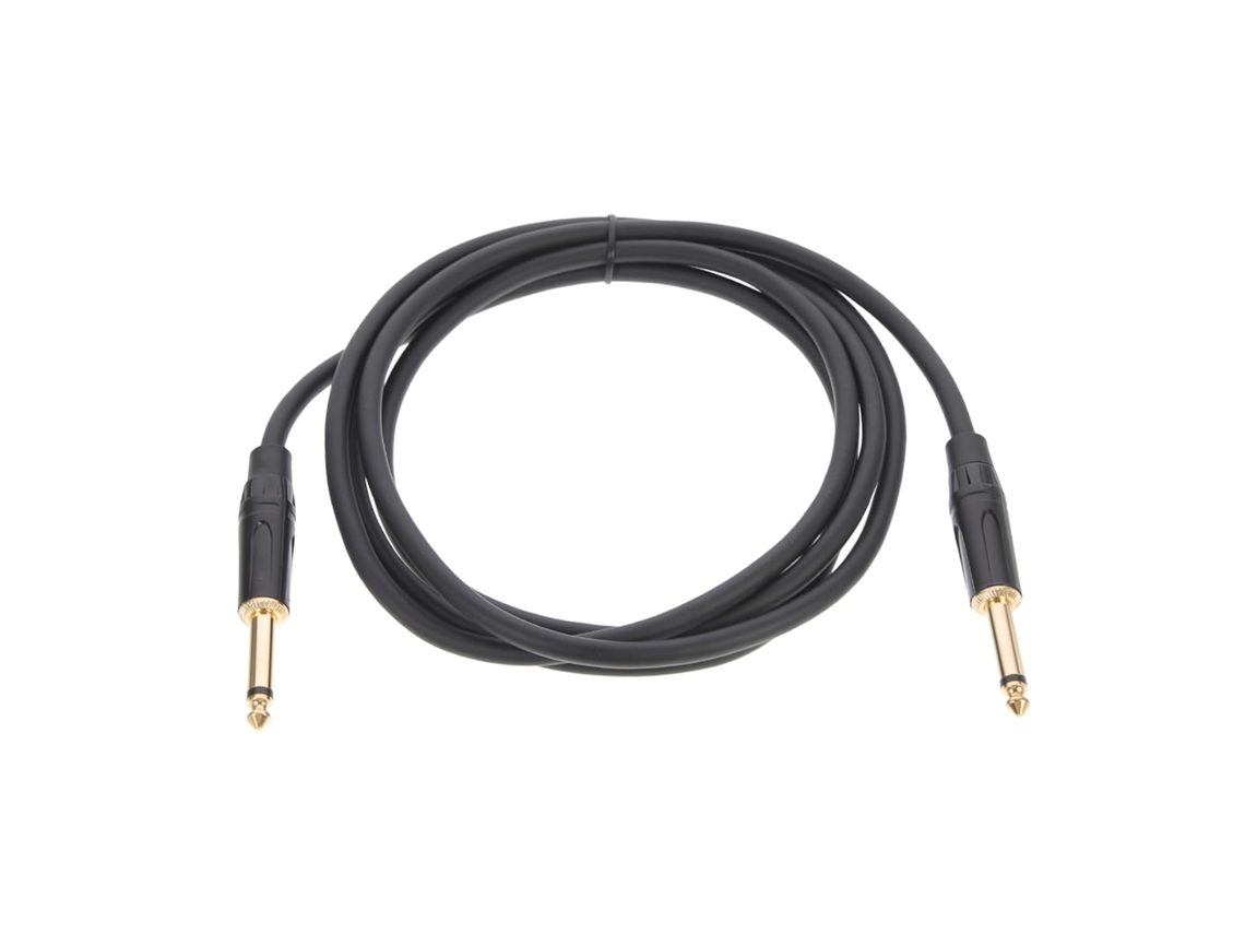 Cable De Audio Estéreo Negro Para Guitarra Eléctrica Y Altavoces: Un Repuesto Práctico Y Duradero.
