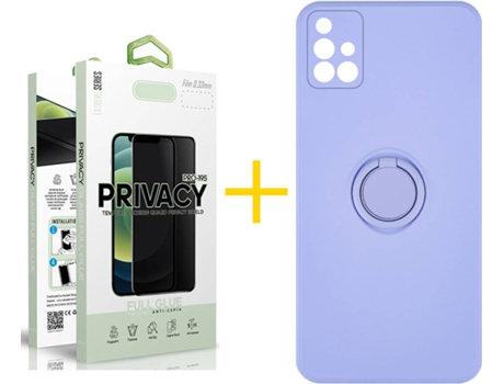 Carcasa + Protector de Pantalla para Samsung Galaxy A71 SKYHE Morado Lila