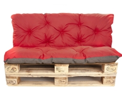 Set Cojines de Palé Asiento 120 x 50 y Respaldo 120 x 40 cm Rojo cojines sofá - cojín para palé interior - exterior