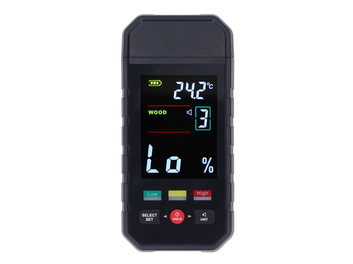 Humedímetro De Madera De Punta Lcd 2 En 1 Sensor Temperatur Y Humedad