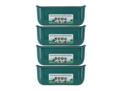 Comedero grande para pollos de 4 piezas con clips colgantes, comederos de cerca para cabras, patos, gansos y ganado, contenedor de alimentación, cubo de agua.