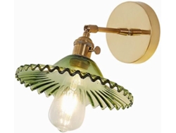 Aplique De Pared Industrial Moderno De Cobre Con Pantalla De Cristal (verde) E27