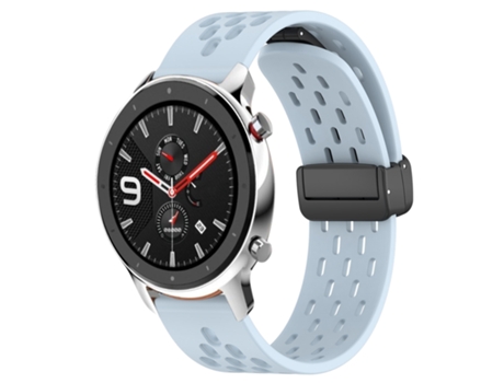 Correa de reloj inteligente para Amazfit GTR 4 Correa de reloj de silicona de 22 mm con cierre magnético plegable (azul claro)