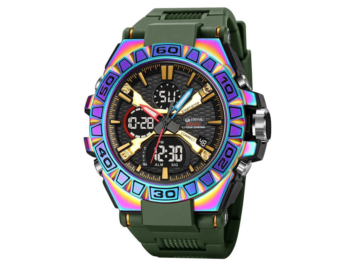 Reloj de pulsera digital luminoso MDUG, resistente al agua, multifuncional (largo x ancho x profundidad cm)