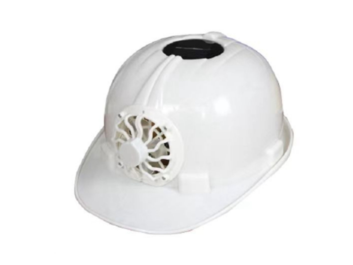 Casco de seguridad solar con sistema de refrigeración, para construcción, verano, blanco.