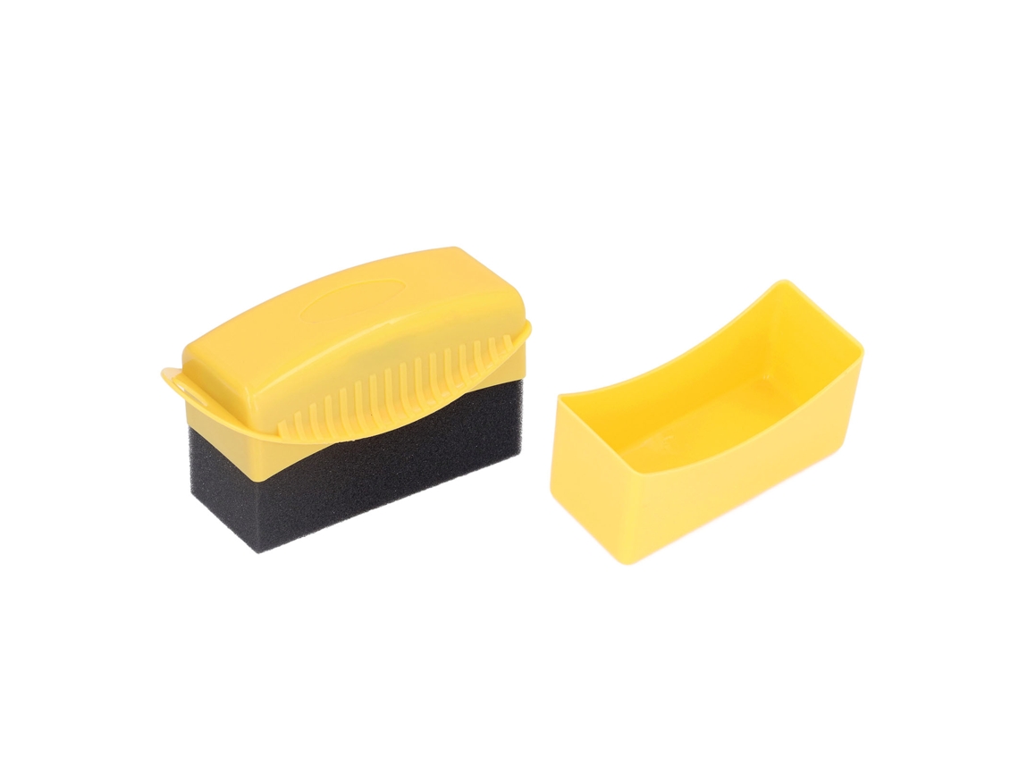 Aplicador De Dressing Para Contorno De Pneus Esponja Escova Para Polir Cera Limpar Rodas De Carro Amarelo