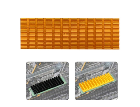Aleta de enfriamiento del disipador de calor para computadora portátil de escritorio 70X22X3Mm Ssd M.2 Ssd 2280 Aleación de aluminio dorado