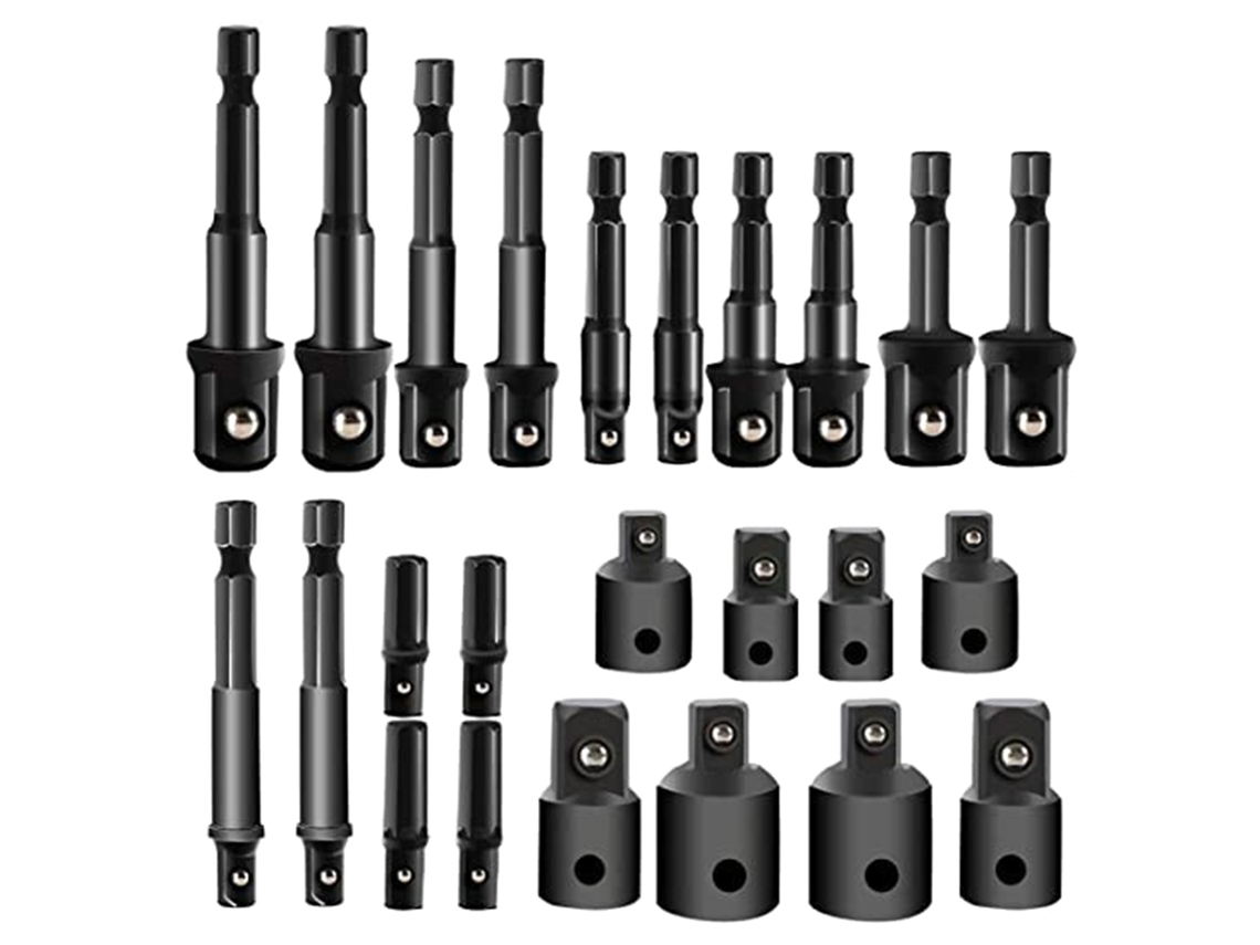 Kit De 24 Piezas De Adaptadores De Impacto Con Casquillo H-ex Para Taladros Portátiles