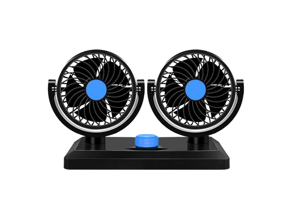 Ventilador Usb Para Coche Con Doble Cabezal, Rotación De 360°, Silencioso, Abs, Para El Salpicadero Del Vehículo.