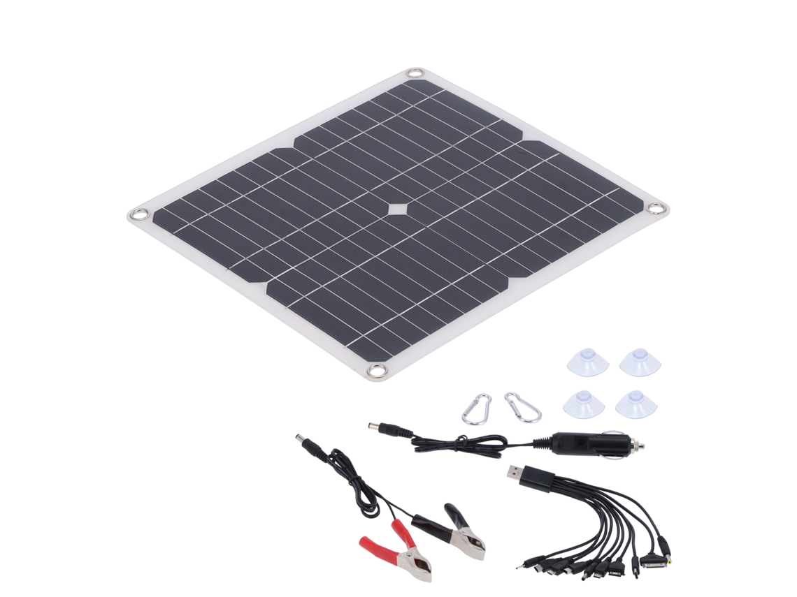 Panel Solar Monocristalino De 15 W Y 18 V Con Cargador Usb Para El Hogar, Automóviles Y Barcos, Con Accesorios.