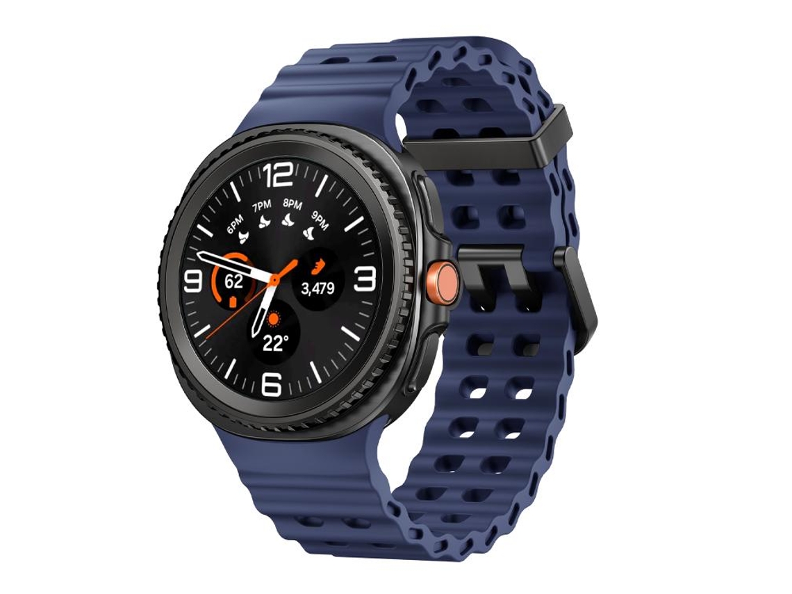 Bracelete Para Samsung Galaxy Watch 8/8 Classic - Silicone Com Fecho De Liberação Rápida No Estilo Oceano Clássico - Azul Meia-noite