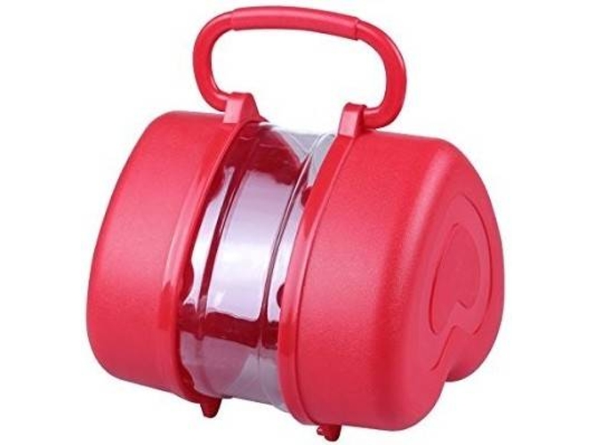 Comedero y Bebedero Portátil para Perros y Gatos (Rojo - 18x17x18cm)