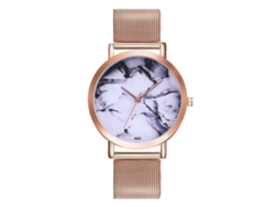 Reloj De Pulsera Casual Para Hombre Y Mujer Analógico Correa De Malla Oro Rosa Cuarzo
