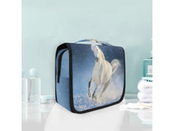 Neceser Cheval Blanc, neceser plegable con asas, tejido ligero con cremallera, bolsa de viaje plegable
