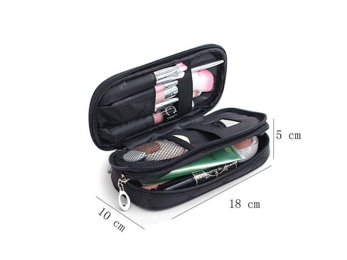 2026-bolsa De Maquillaje Para Mujeres Con Espacio Organizador Kit Viaje Impermeable Nylon