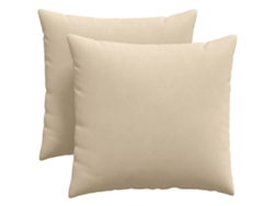 Cojines De Sofá 2 Uds Crema 45 X 45 Cm Tela