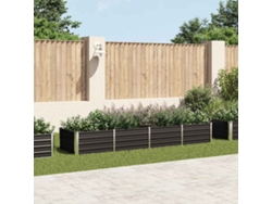 Arriate De Acero Galvanizado Gris Antracita 320x80x45 Cm