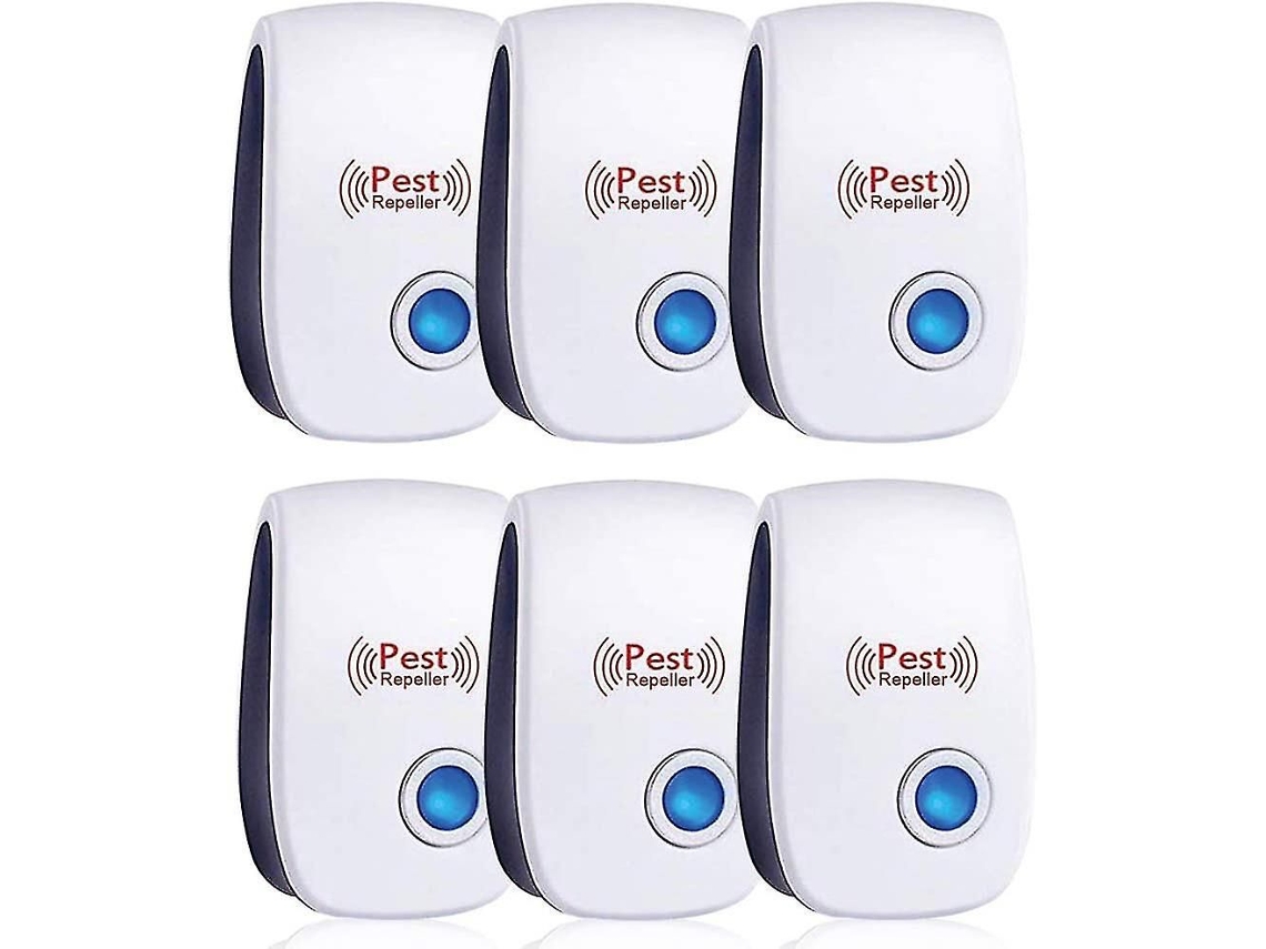 Paquete De 6 Repelentes Ultrasónicos Para Ratones Y Ratas. Eficaz Contra Ratones, Ratas, Moscas, Mosquitos, Insectos Plaga, Arañas Y Cochinillas. N4