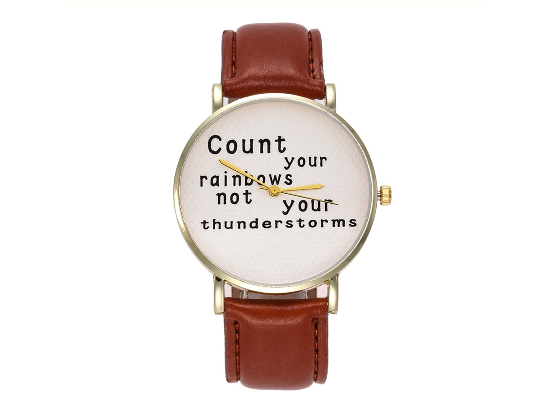 Reloj De Cuarzo Unisex Con Correa De Cuero Pu Casual Zhoulianfa Café Claro