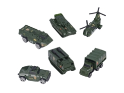Ats-vehículos Militares Diecast 6 Pack Juguetes Ejército Transportador Tanque Helicóptero Coche Blindado Para Niños 3+